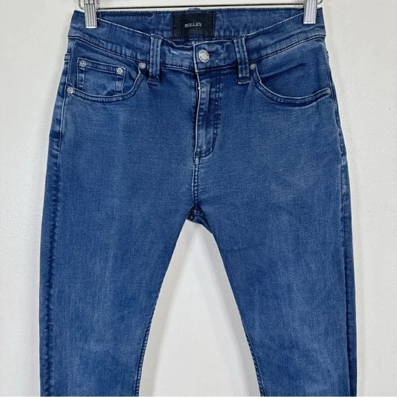 Rollas' Rollies Slim Rolled Dark Wash Blue Skinny Jeans - Picture 3 of 16